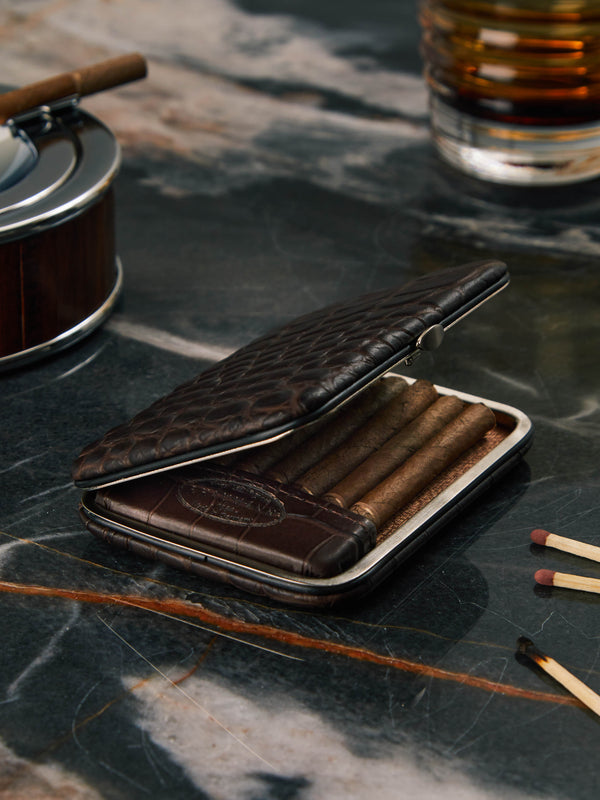 F. Hammann - Embossed Leather Cigarette Case -  - ABASK
