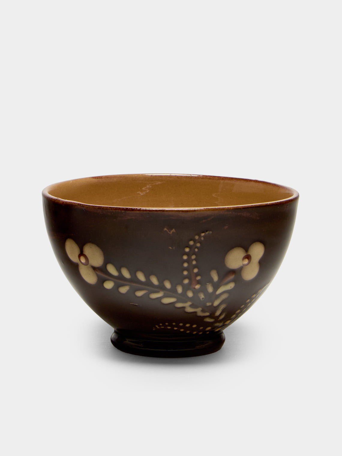 Poterie d’Évires - Flowers Hand-Painted Ceramic Petite Bowls (Set of 6) - Dark brown - ABASK