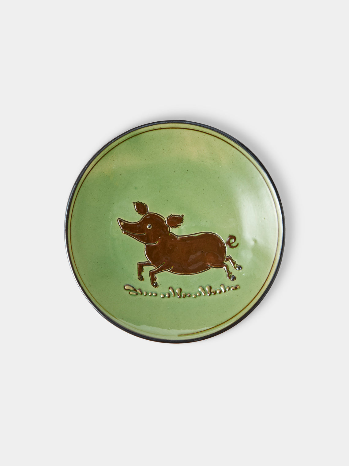 Poterie d’Évires - Animals Hand-Painted Ceramic Plates – 5.5in/14cm (Set of 4) - Green - ABASK