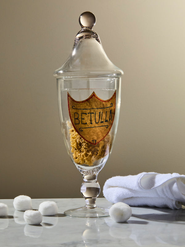 Antique and Vintage - Early-20th-Century Venetian Glass Lidded Apothecary Jar - White - ABASK