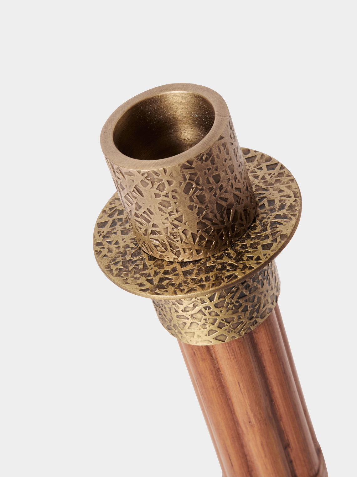 Viya - Namsai Brass Small Candle Holder - Brown - ABASK