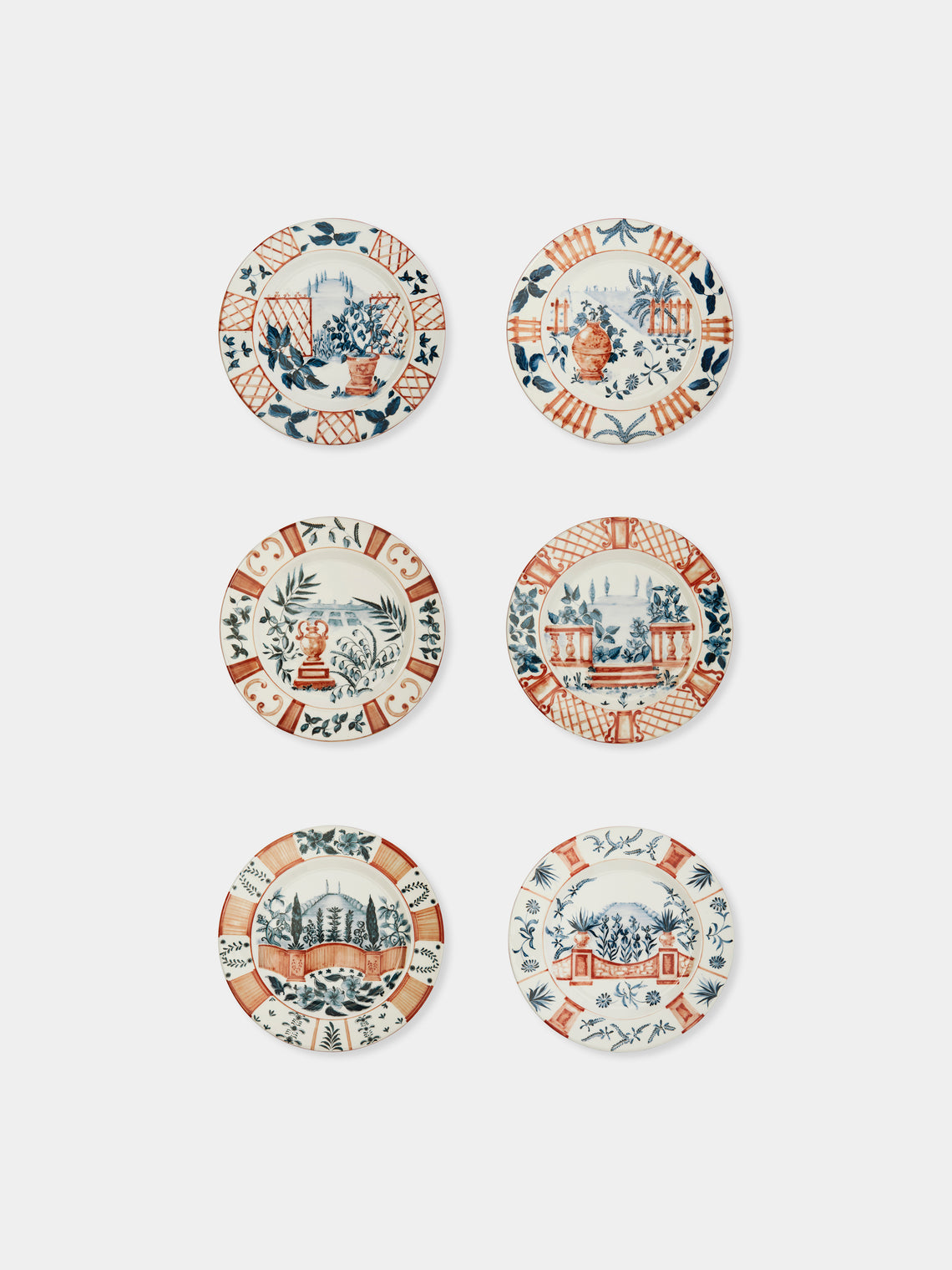 Laboratorio Paravicini - Italian Views Ceramic Dessert Plates (Set of 6) - Multiple - ABASK