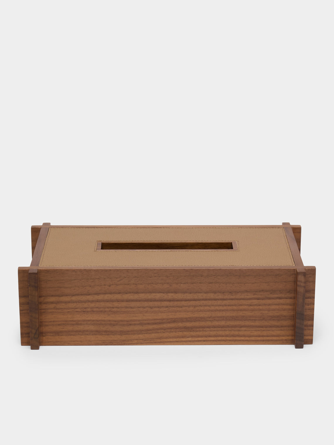 Giobagnara - Structura Leather and Wood Tissue Holder - Brown - ABASK - 