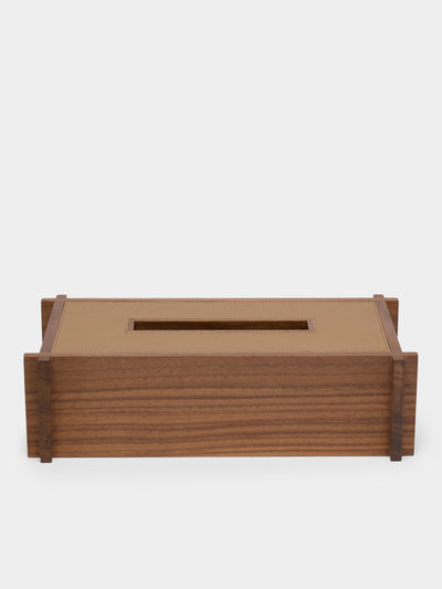 Giobagnara - Structura Leather and Wood Tissue Holder - Brown - ABASK - 