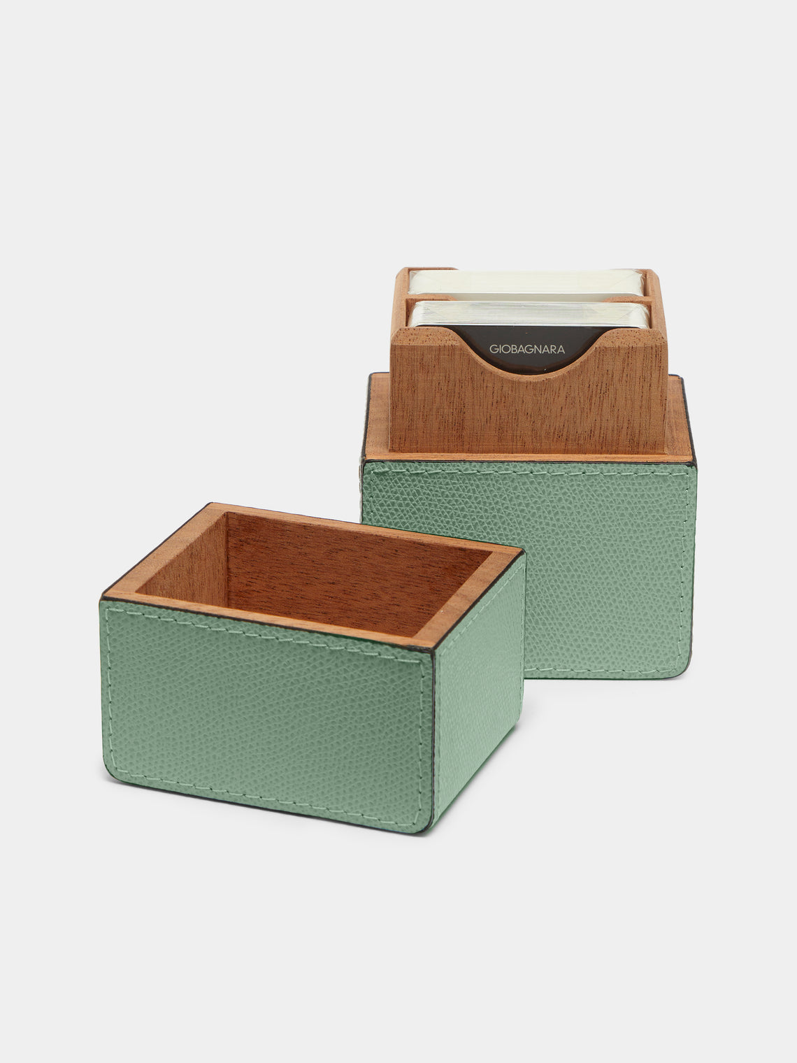 Giobagnara - Naples Leather Playing Cards Set - Light green - ABASK - 