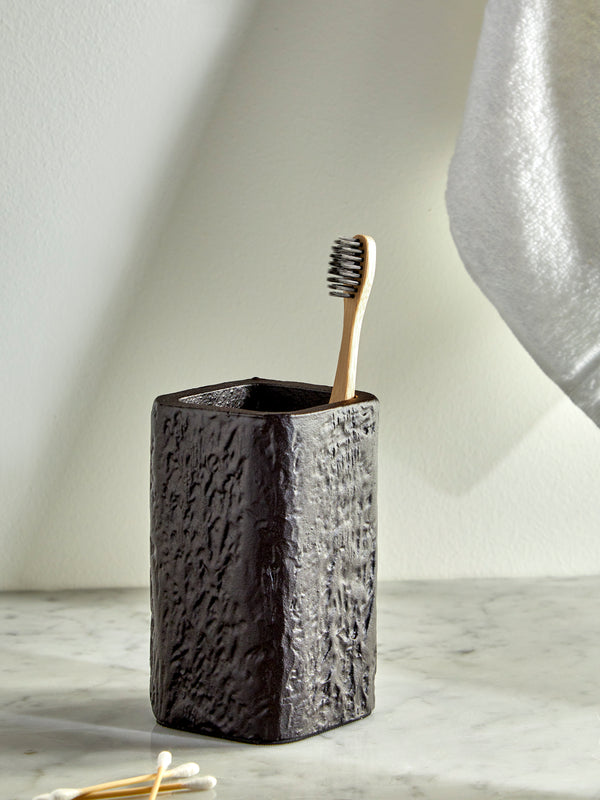 Giobagnara - Riace Imperfect Bronze Toothbrush Holder - Black - ABASK