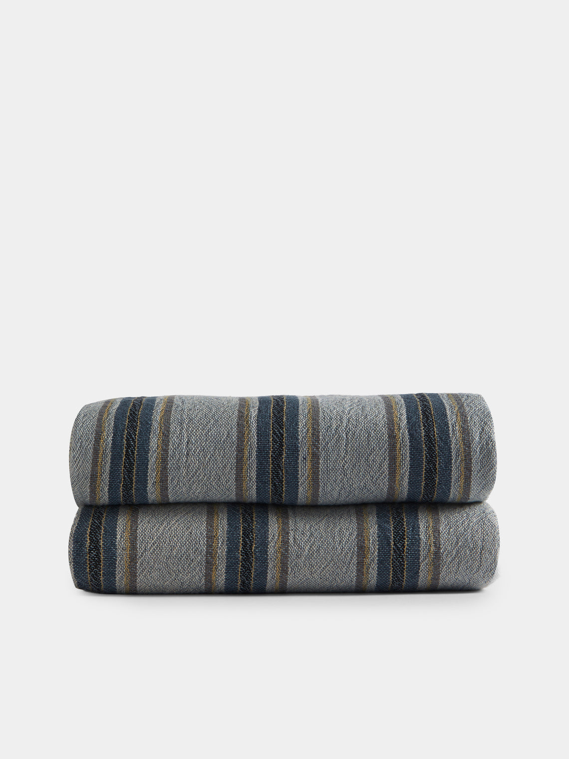 Mizar & Alcor - Luna Handwoven Linen and Cotton Towels (Set of 2) - Blue - ABASK