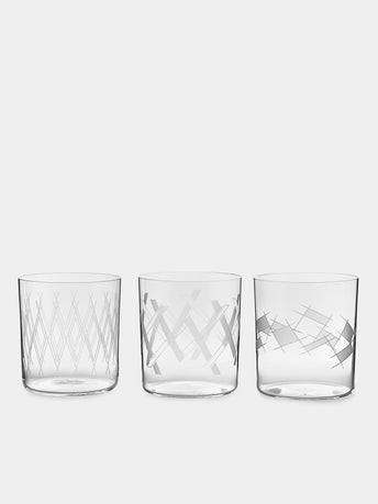 Lobmeyr - Neo Series VI Hand-Engraved Crystal Double Old Fashioned Collection - Clear - ABASK - 