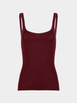 Ryan Roche - Cashmere Featherweight Ribbed Tank Top | Size: S - Red - ABASK - 