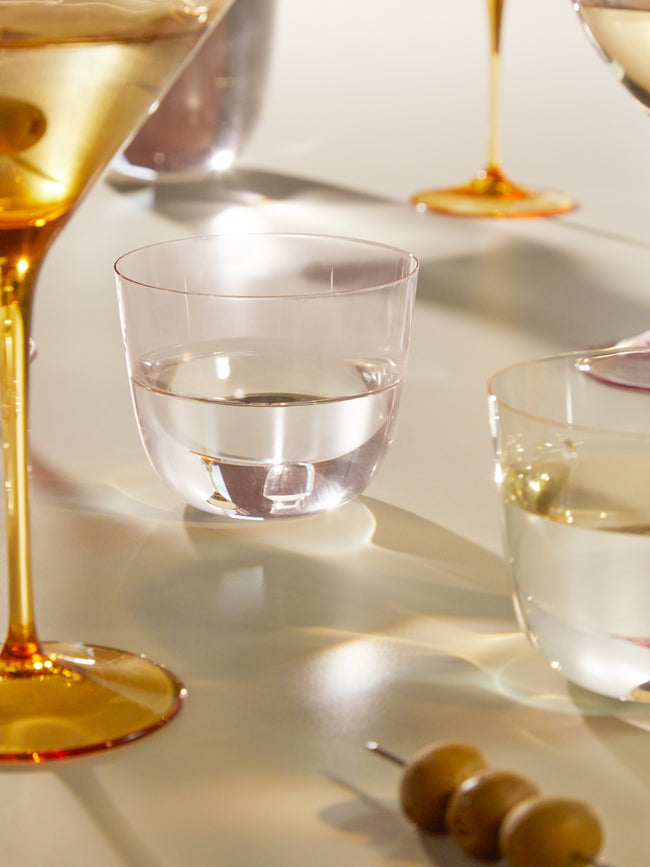 Lobmeyr - Alpha Hand-Blown Crystal Water Tumbler (Set of 2) - Pink - ABASK