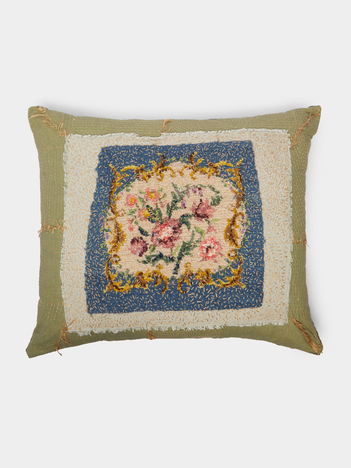 By Walid - 1920s Needlepoint Wool Cushion -  - ABASK - 
