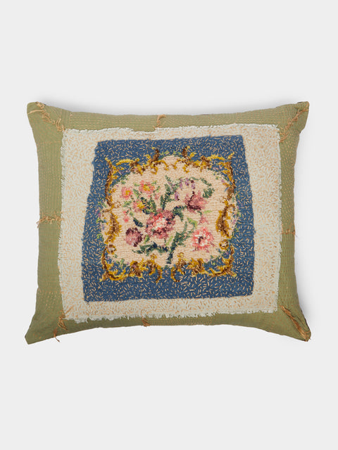 By Walid - 1920s Needlepoint Wool Cushion -  - ABASK - 