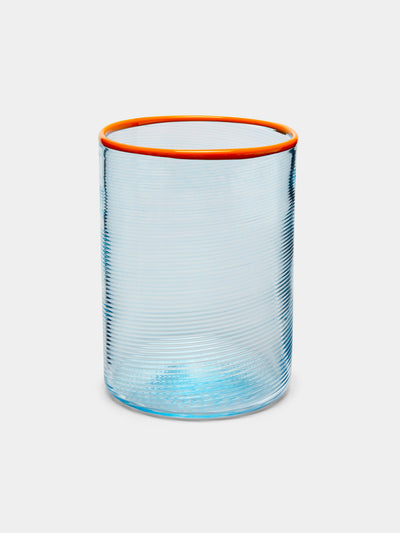 Giberto - Fizzy Hand-Blown Murano Glass Tumbler - Blue - ABASK - 