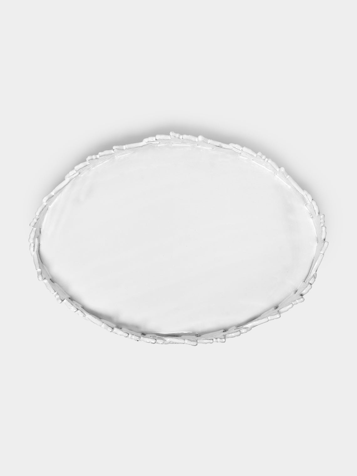 Astier de Villatte - Large Oval Footed Platter with Leaves -  - ABASK