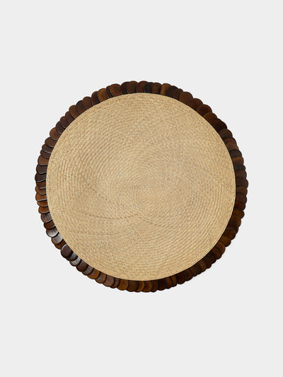 CasaLatina - | Set of 4 | Tagua Seed and Handwoven Iraca Palm Placemats - Beige - ABASK - 