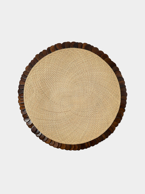 CasaLatina - | Set of 4 | Tagua Seed and Handwoven Iraca Palm Placemats - Beige - ABASK - 