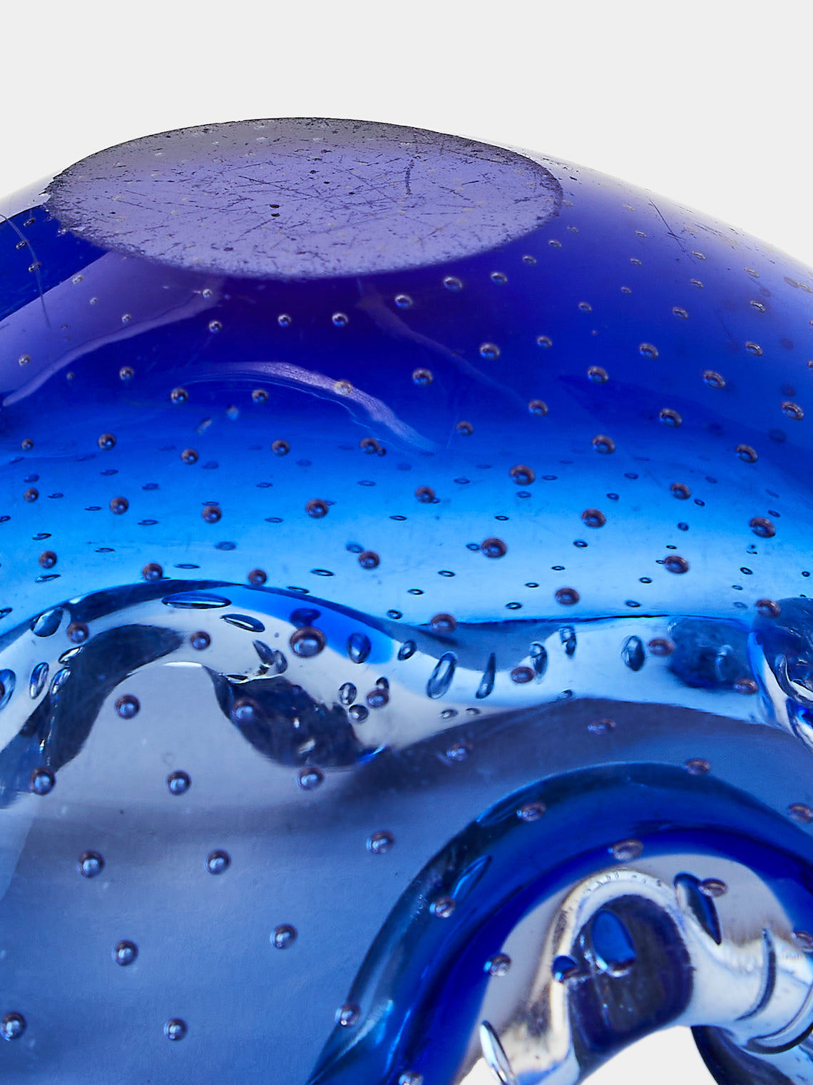 Antique and Vintage - Mid-Century Glass Ashtray - Blue - ABASK