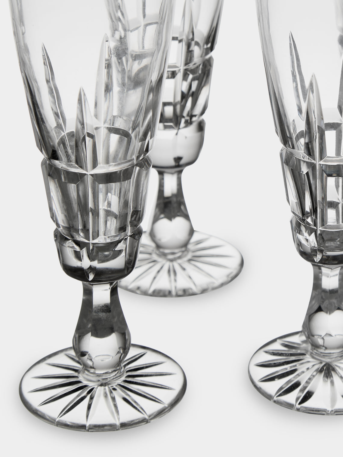 Antique and Vintage - Mid-Century Bayel Crystal Champagne Flutes (Set of 12) - Clear - ABASK