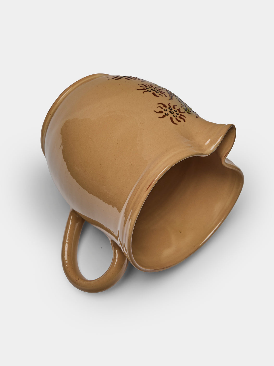 Poterie d’Évires - Flowers Hand-Painted Ceramic Jug (70.5oz/2L) - Cream - ABASK