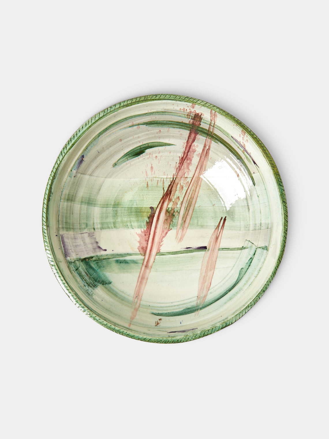 Antique and Vintage - Mid-Century Ceramic Abstract-Pattern Large Serving Bowl - Multiple - ABASK