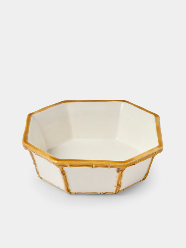 Verdolini - Bamboo Hand-Painted Ceramic Cereal Bowl - White - ABASK - 