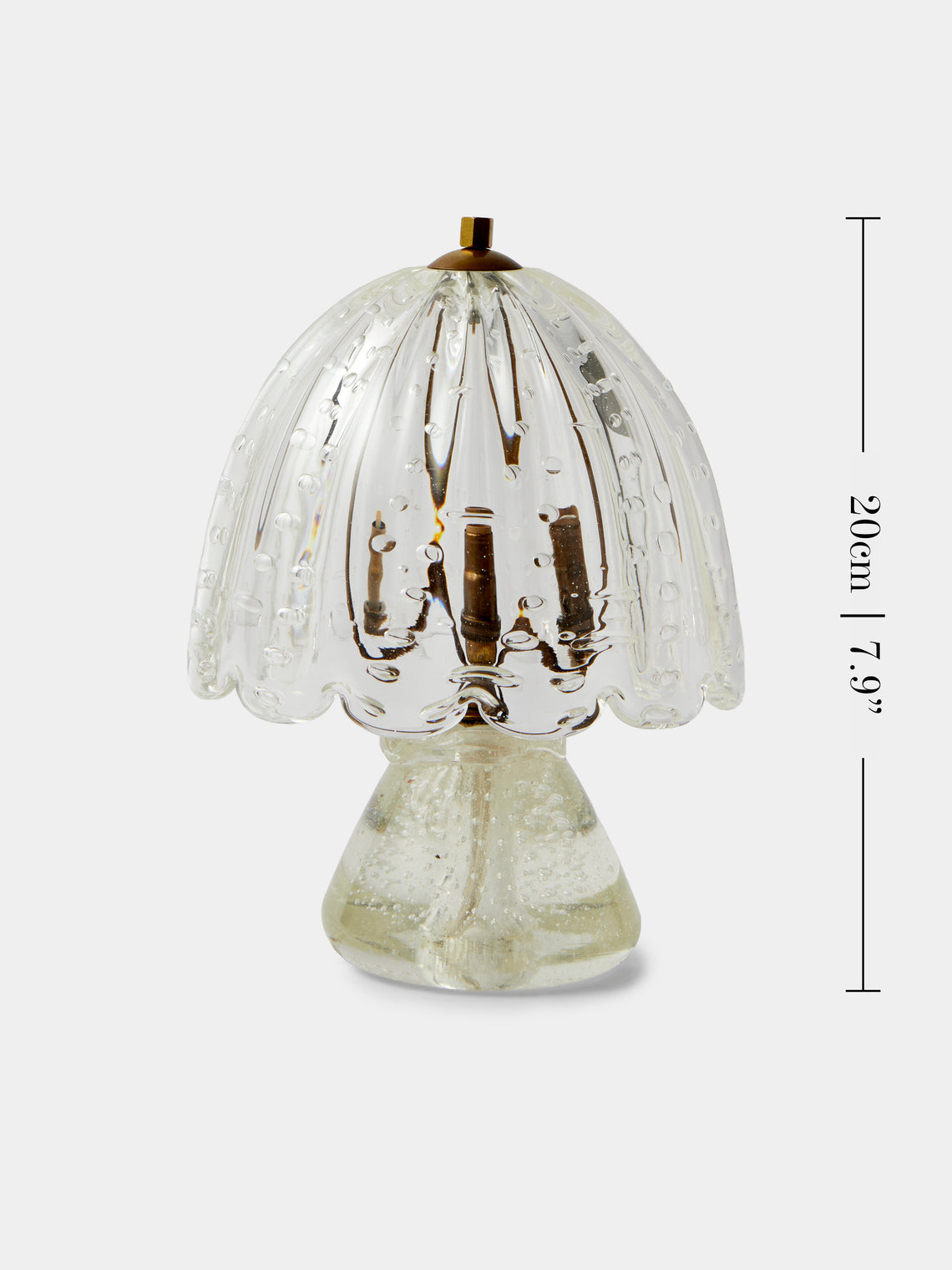 Antique and Vintage - | Set of 2 | 1950s Barovier Murano Glass Table Lamps - Clear - ABASK