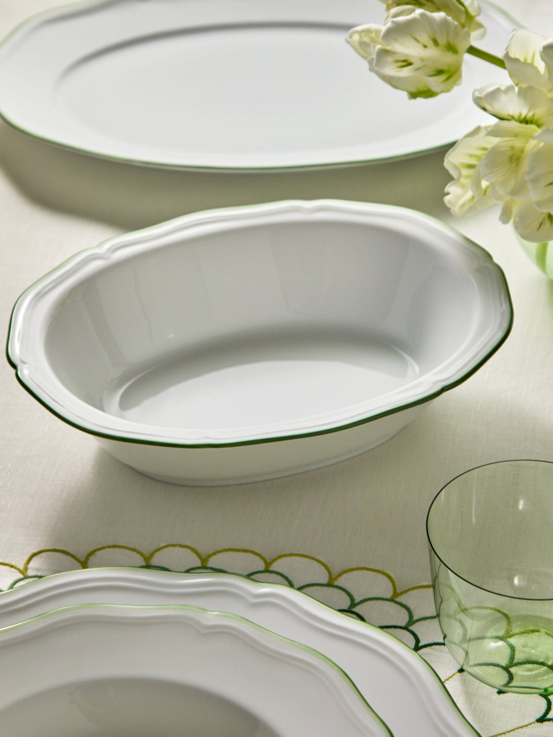 Raynaud - Touraine Hand-Painted Porcelain Vegetable Serving Dish -  - ABASK