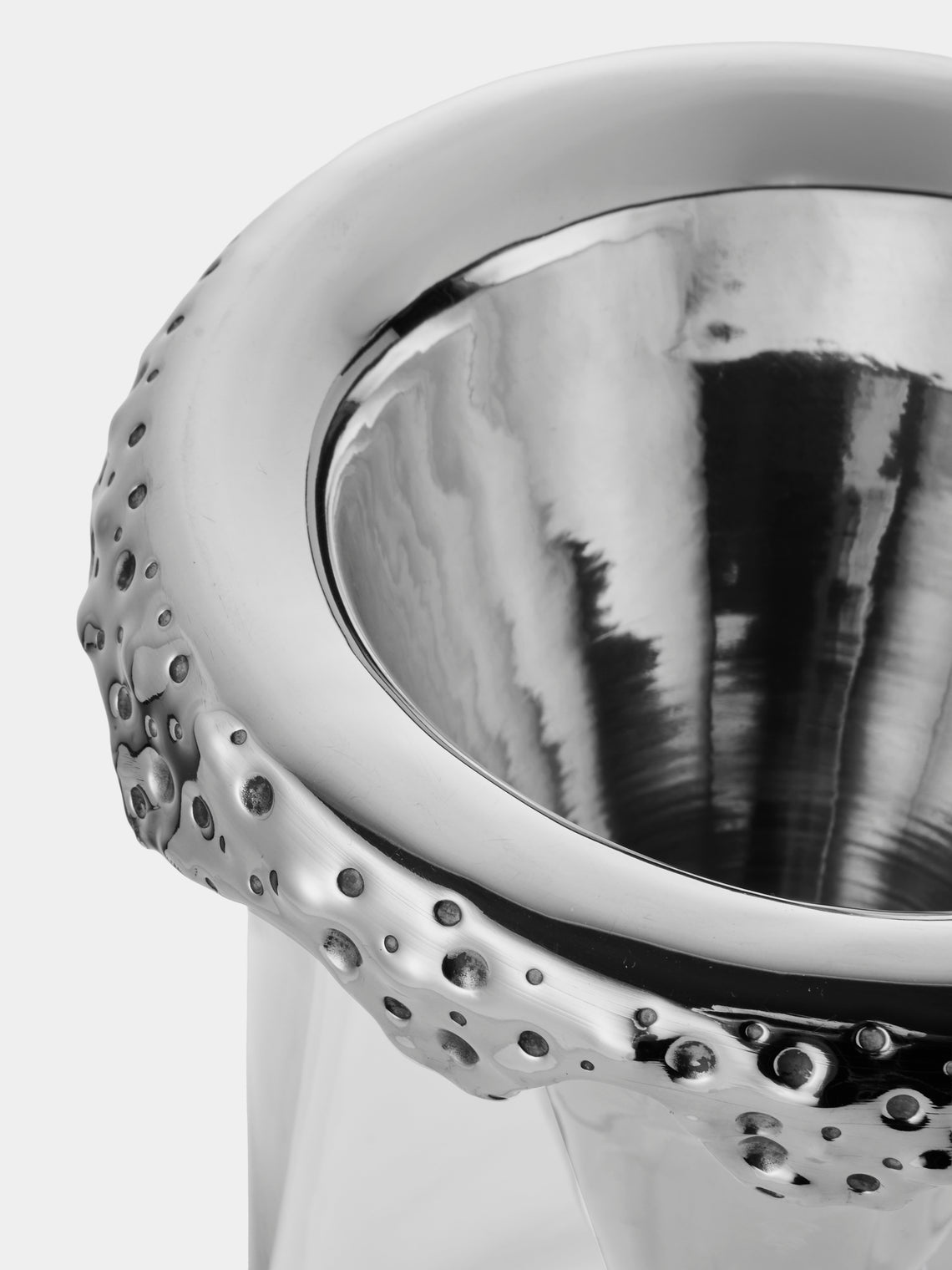 San Lorenzo - 1997 Afra and Tobia Scarpa Pure Silver and Glass Vase (8in/20.5cm) - Silver - ABASK