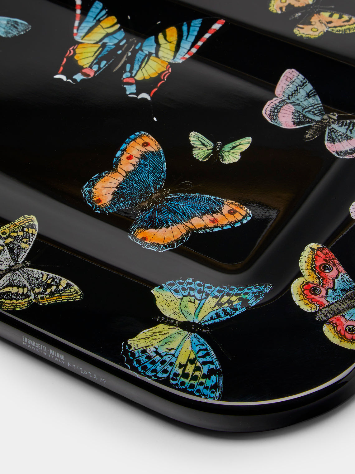 Fornasetti - Farfalle Wood Tray - Black - ABASK