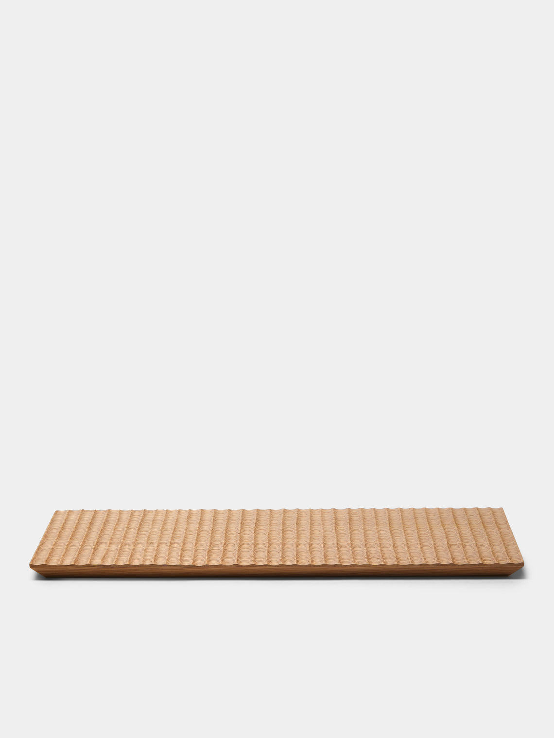 Mori Kougei - Tsuki-Jiri Oak Sushi Plate (12.5in/32cm) - Brown - ABASK