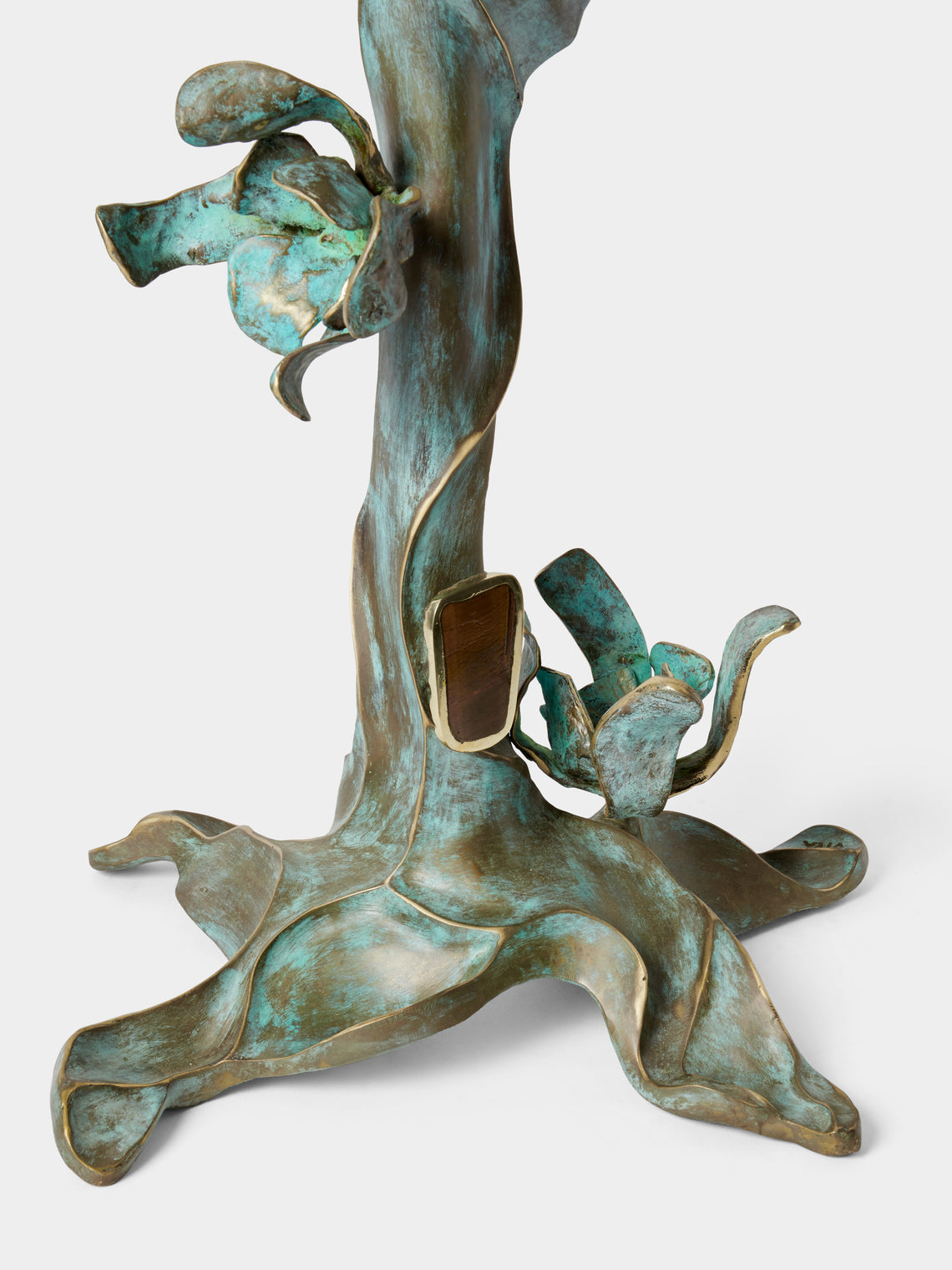 Viya - Glory Lily Brass Candelabra - Brass - ABASK