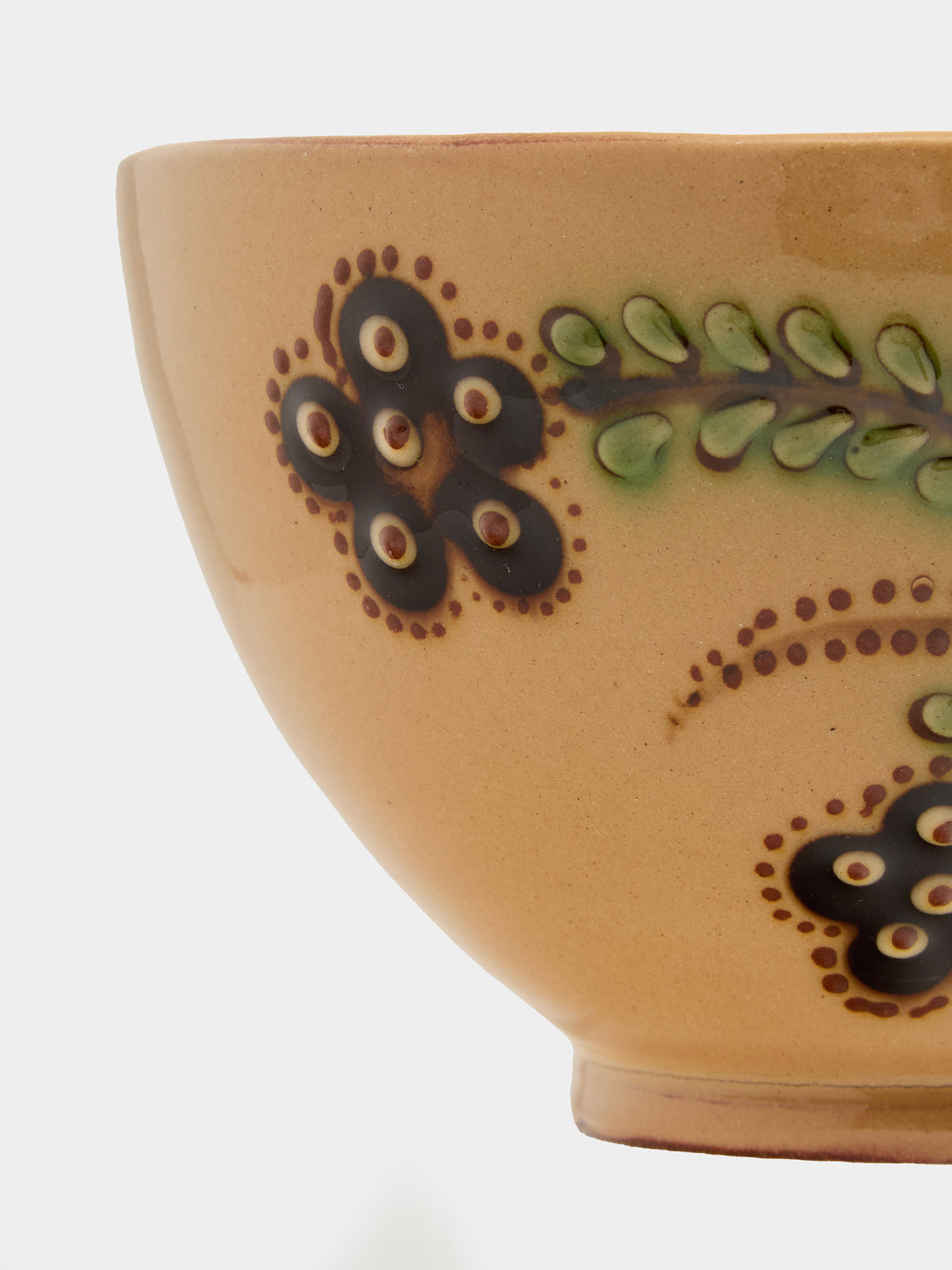 Poterie d’Évires - Flowers Hand-Painted Ceramic Bowls (Set of 6) - Cream - ABASK