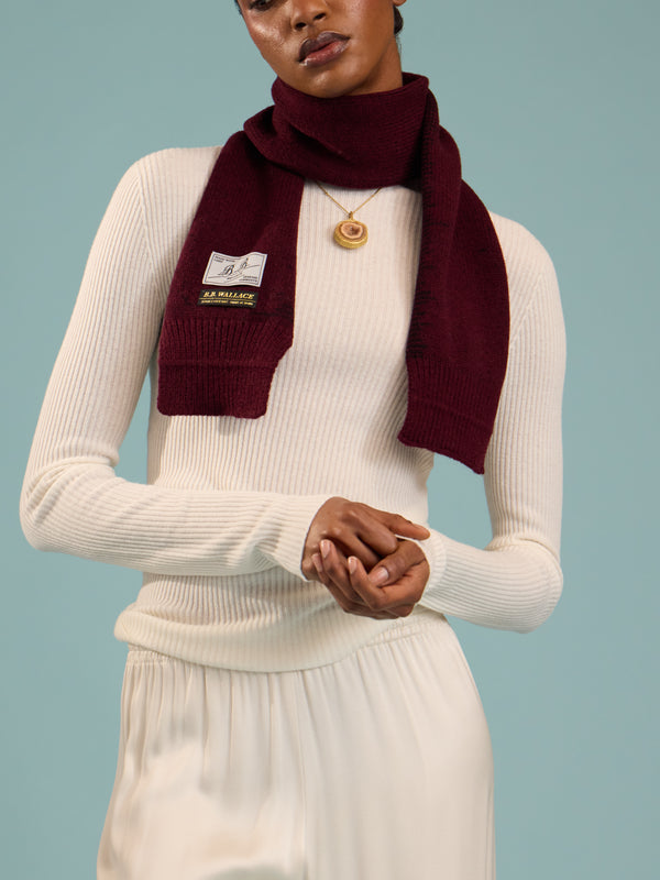 B.B. Wallace - Katz Shetland Wool Scarf (59in/1.5m) - Burgundy - ABASK