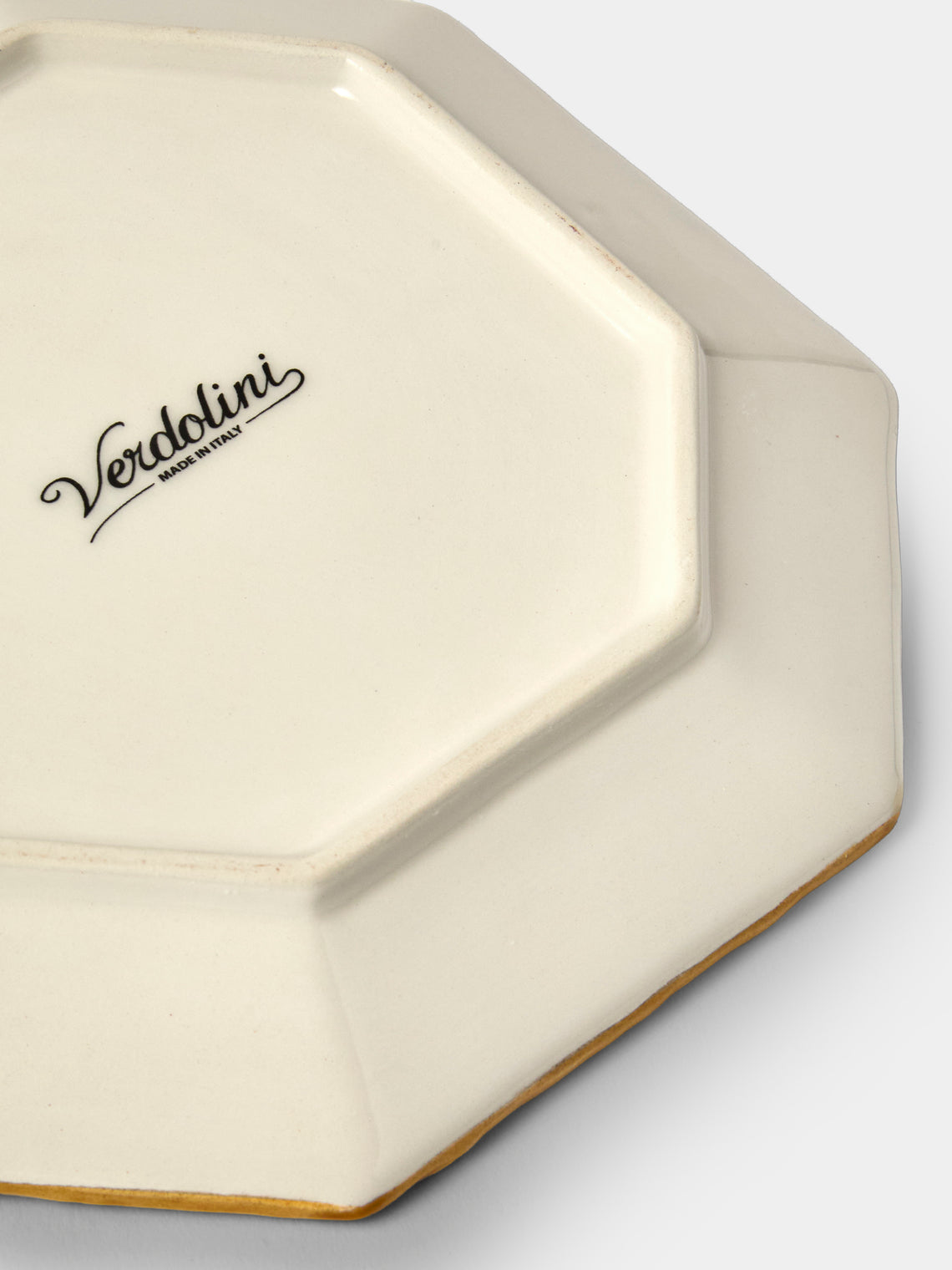 Verdolini - Bamboo Hand-Painted Ceramic Teacup and Saucer - White - ABASK