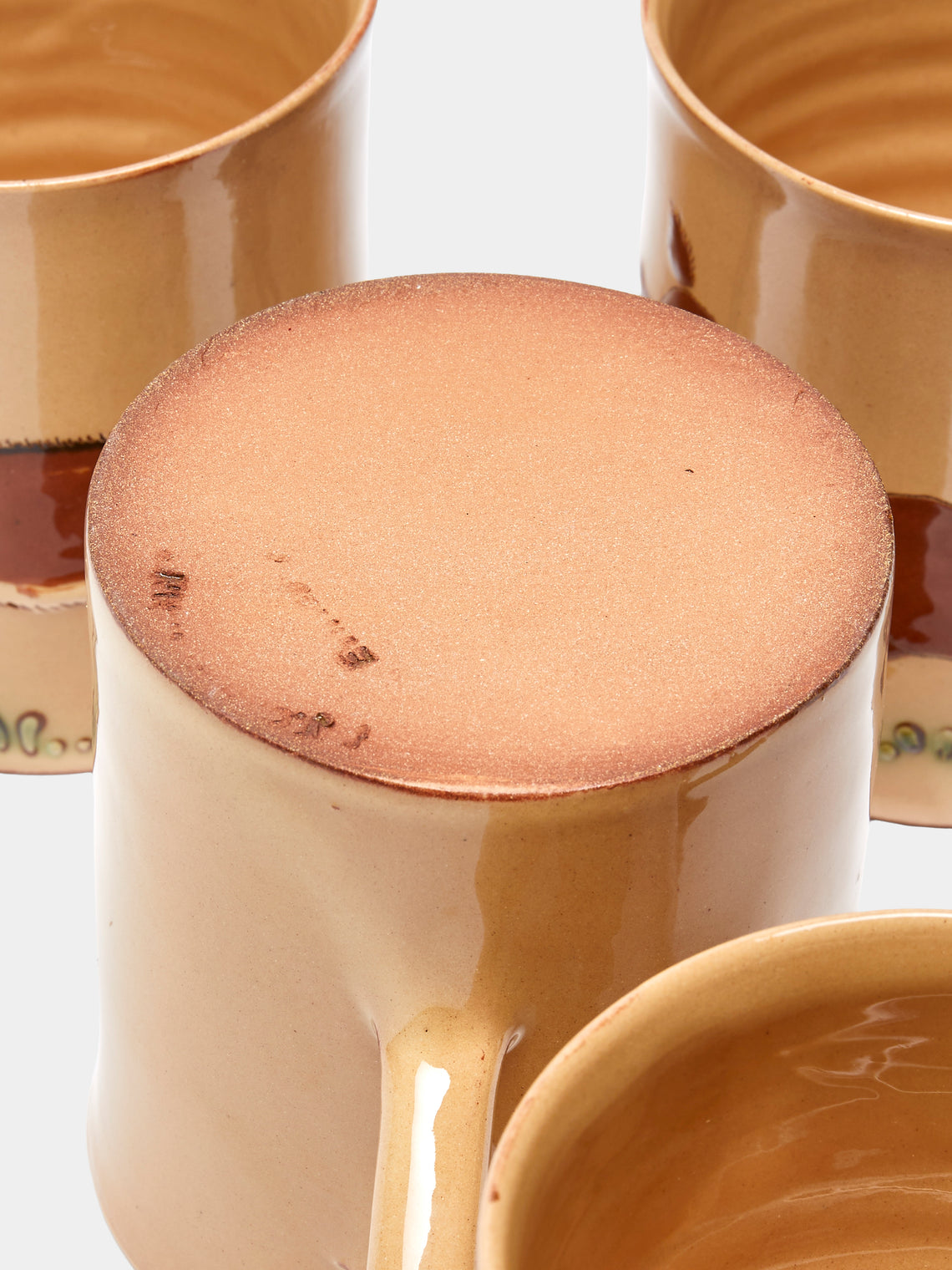 Poterie d’Évires - Animals Hand-Painted Ceramic Mugs (Set of 6) - Cream - ABASK