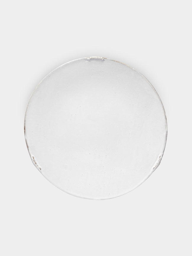 Astier de Villatte - Neptune Hand-Glazed Ceramic Dinner Plate – 10in/26cm (Set of 2) - White - ABASK - 