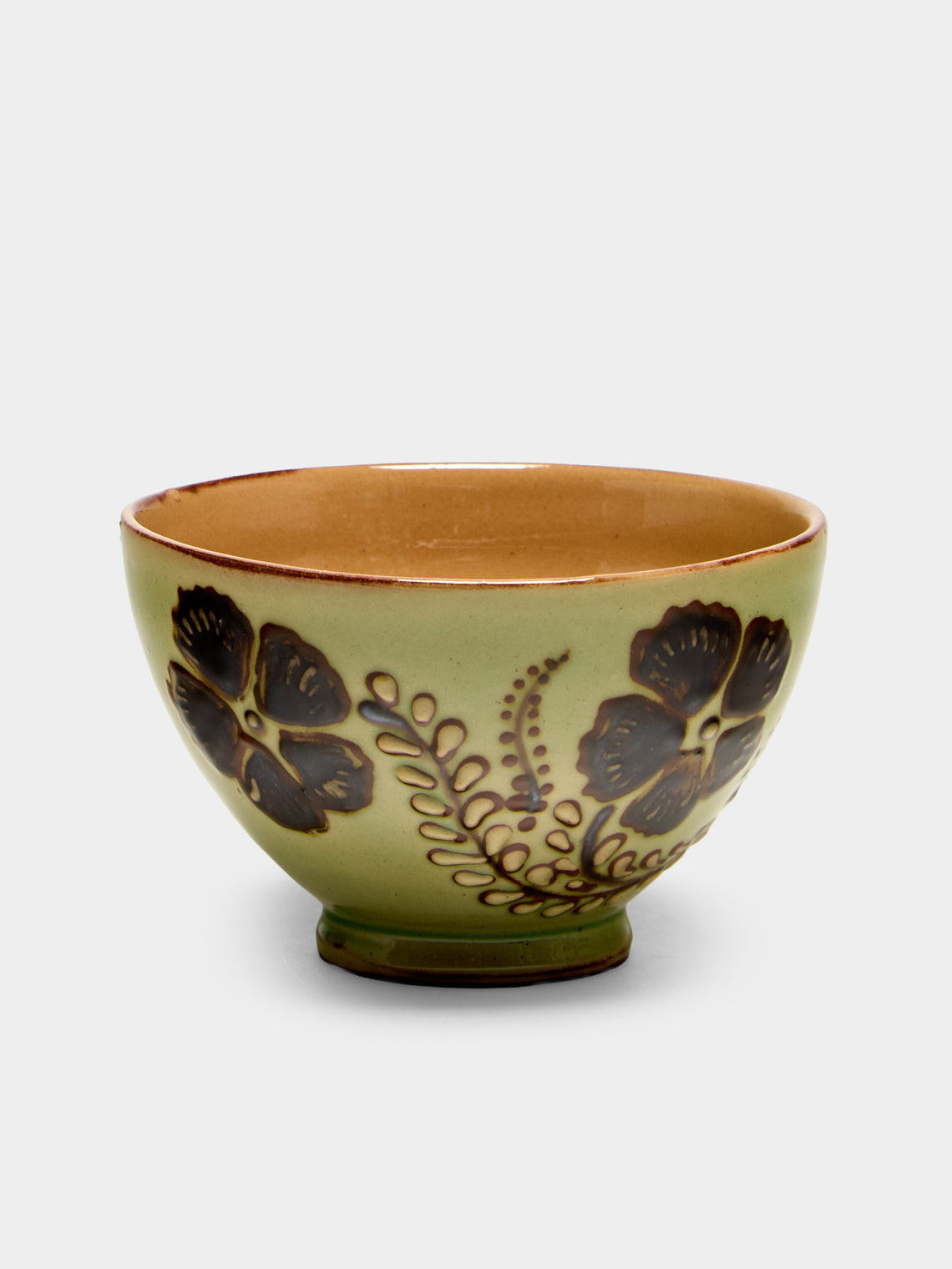 Poterie d’Évires - Flowers Hand-Painted Ceramic Petite Bowls (Set of 6) - Green - ABASK