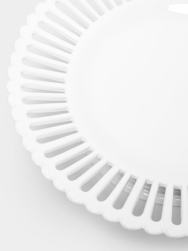 Bourg Joly Malicorne - Bourg-Joly Openwork Ceramic Cake Stand -  - ABASK