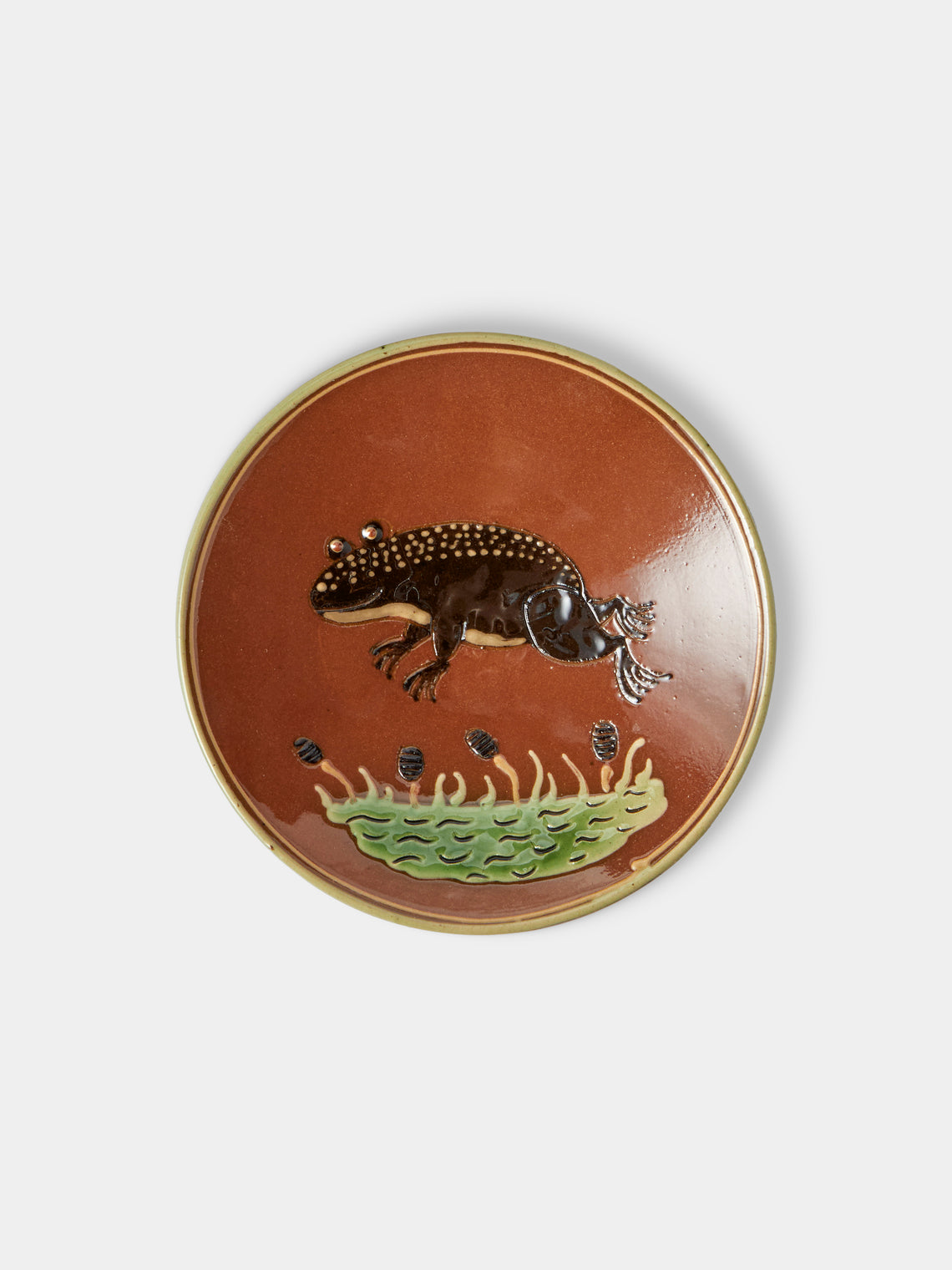 Poterie d’Évires - Animals Hand-Painted Ceramic Plates – 5.5in/14cm (Set of 4) - Light Brown - ABASK
