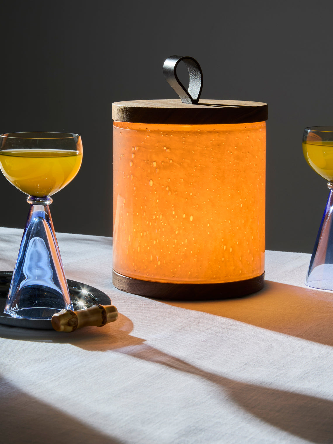Wannes Antwerp - Antoine London Hand-Blown Glass and Walnut Portable Lamp - White - ABASK