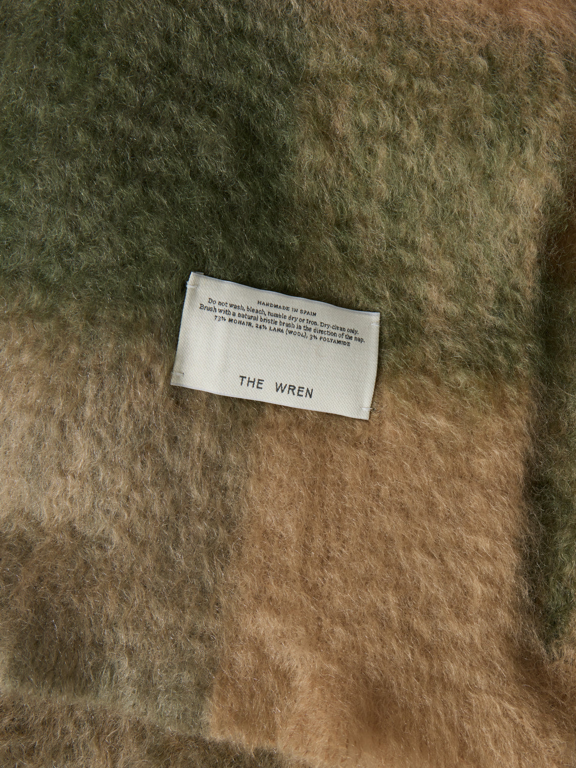 The Wren - Arbor Handwoven Mohair and Wool Throw (76.5in/1.95m) - Green - ABASK
