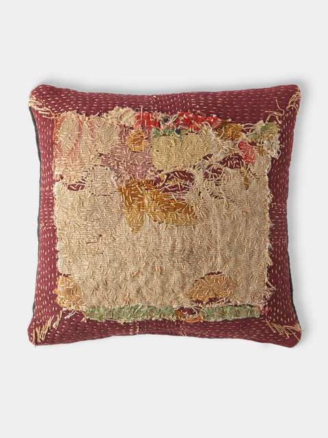 By Walid - 19th-Century Napoleon III Aubusson Tapestry Linen and Cotton Cushion (13in/33cm) - Multiple - ABASK - 