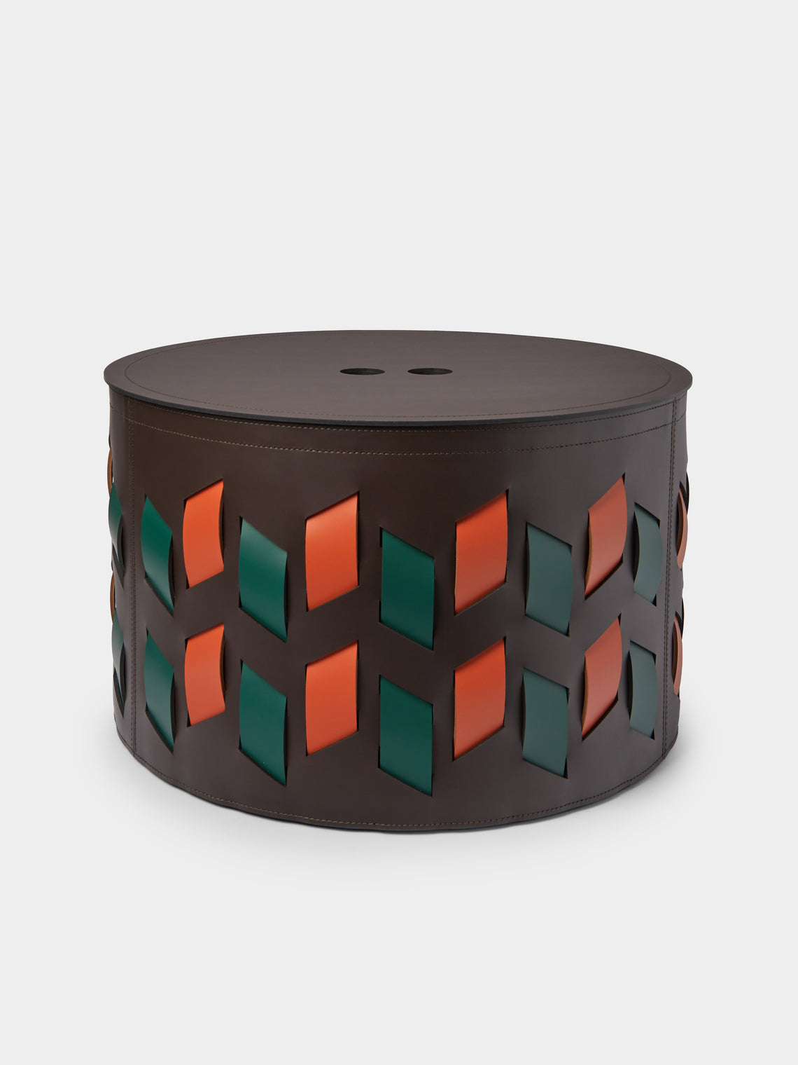 RUDI - Cancun No. 10 Leather Round Basket - Multiple - ABASK - 