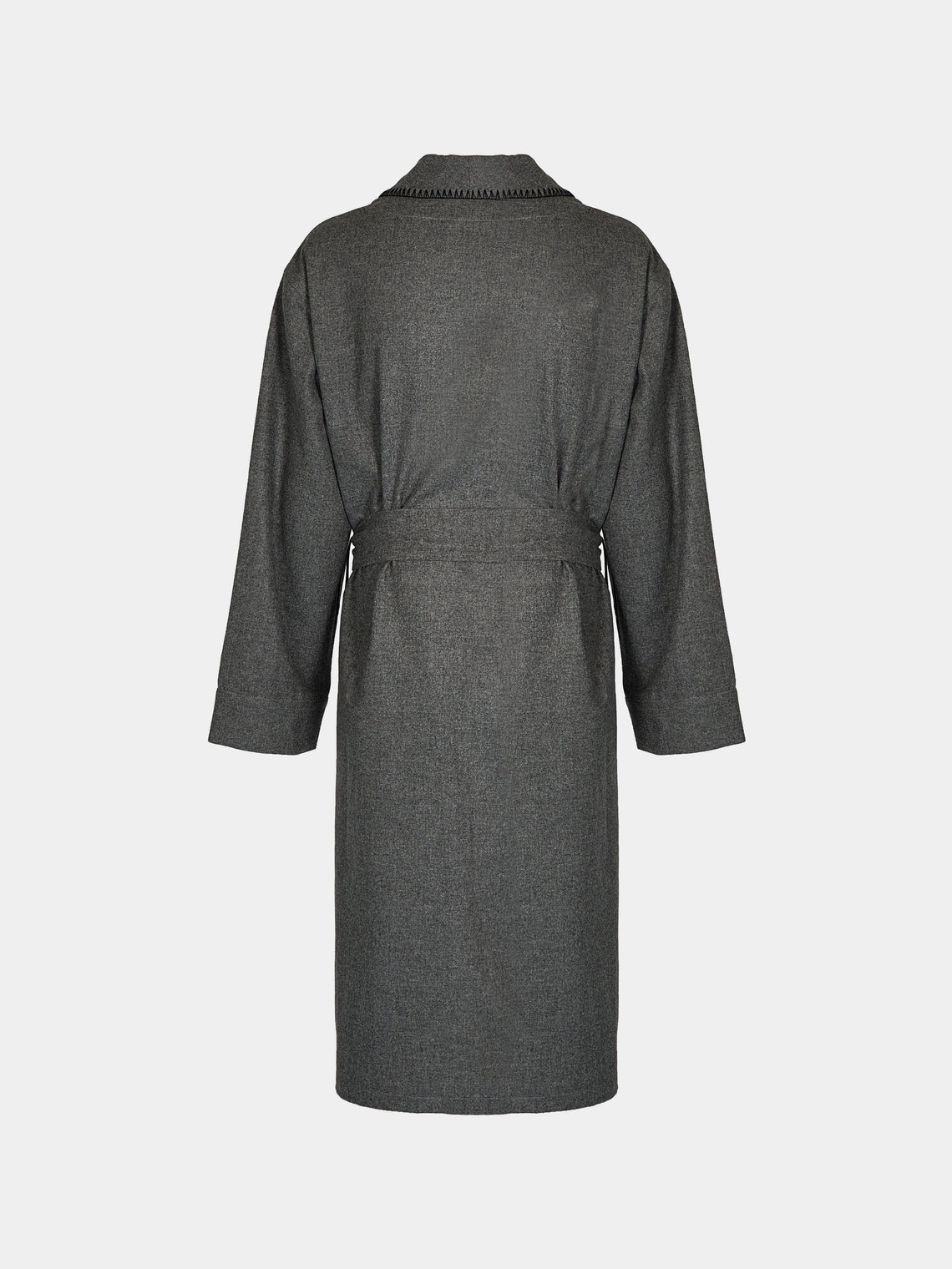 Sebline - Hand-Embroidered Wool Robe | Size: M/L - Gray - ABASK
