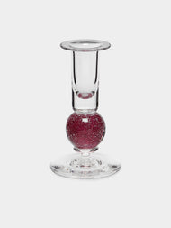 Stewart Hearn - Stellar Hand-Blown Glass Candlesticks (Set of 2) - Burgundy - ABASK - 