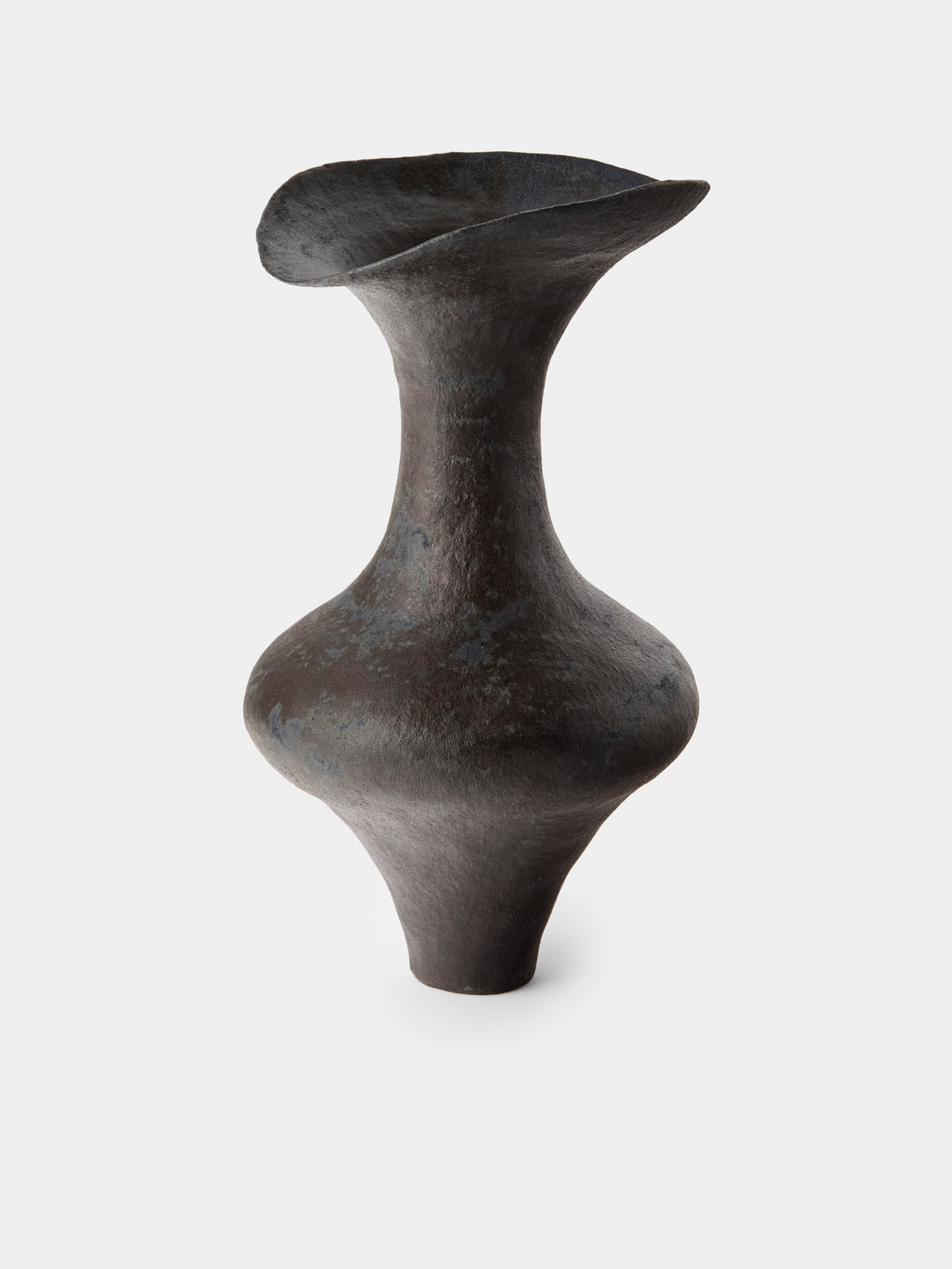 By Raffaella - Celia Hand-Coiled Stoneware Vase (12in/31cm) - Black - ABASK - 