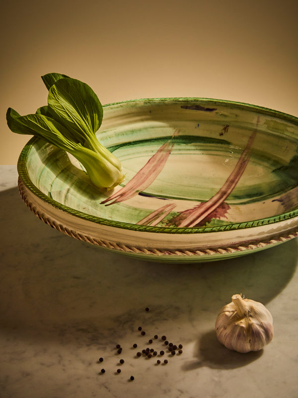 Antique and Vintage - Mid-Century Ceramic Abstract-Pattern Large Serving Bowl - Multiple - ABASK