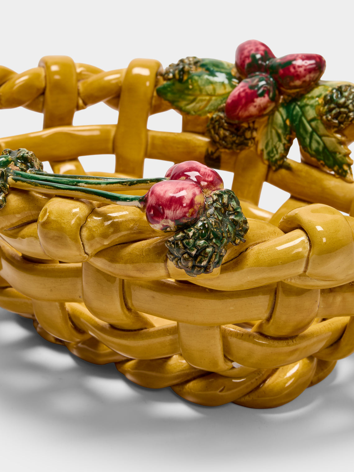 Antique and Vintage - 1960s Vallauris Majolica Ceramic Fruit Bowl - Yellow - ABASK