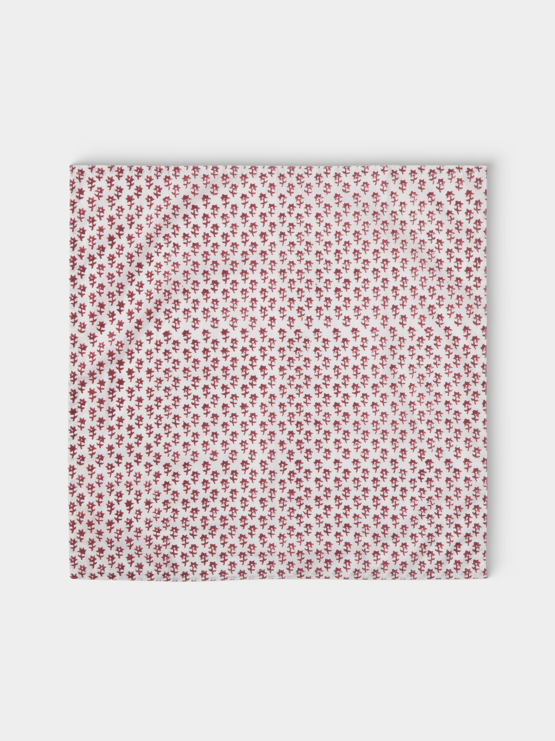 Chamois - Dancing Star Block-Printed Cotton Napkins (Set of 8) - Red - ABASK - 