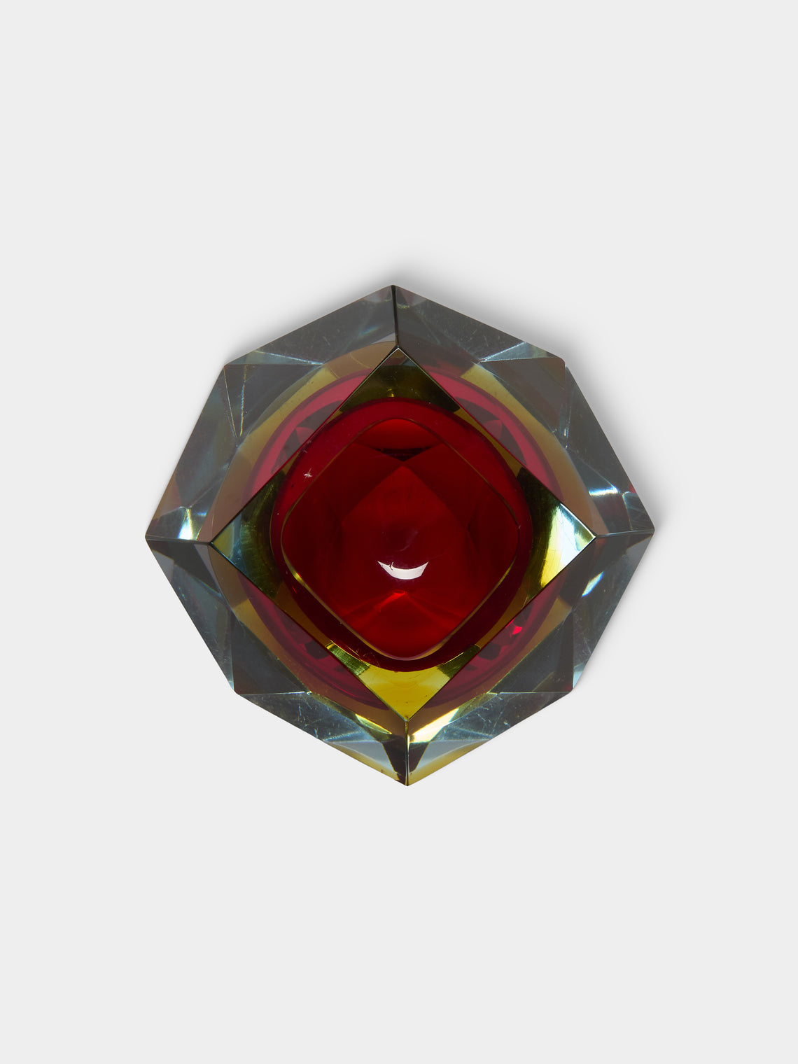 Antique and Vintage - 1950s Flavio Poli Murano Glass Ashtray - Red - ABASK